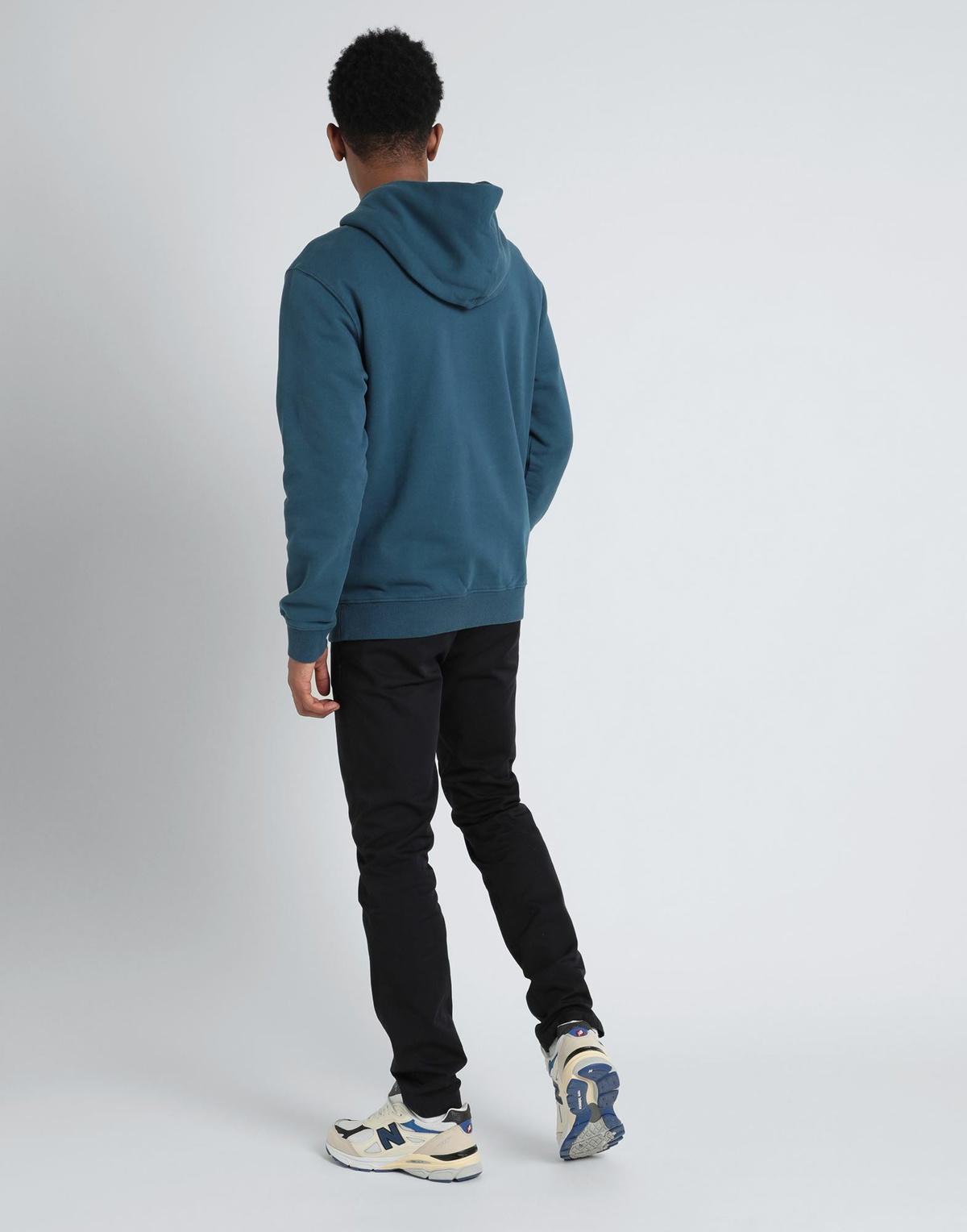 Woolrich Organic Cotton Script Hoodie Mens Sweatshirt Slate in Blue