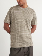 Mr P. - Knitted Striped Linen T-Shirt - Green