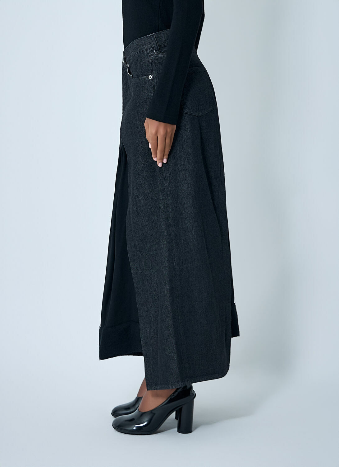 Yohji Yamamoto Cut-Off Combination Midi Skirt