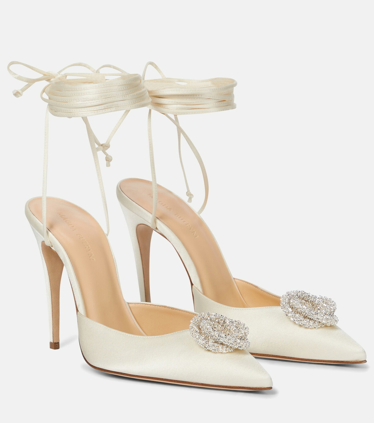 Magda Butrym - Crystal-embellished satin pumps