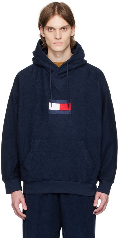 Photo: Tommy Jeans Navy Washed Hoodie