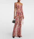 Alessandra Rich Ruffled floral silk georgette gown