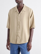 AMI PARIS - Logo-Embroidered Twill Shirt - Neutrals