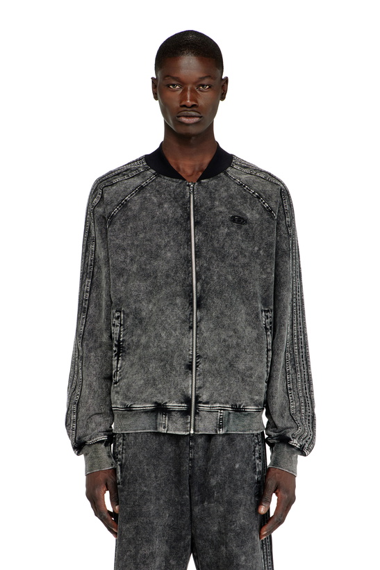 Photo: Diesel Zip-up sweatshirt with sleeve bands - Sweaters - Man -