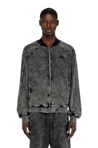 Diesel Zip-up sweatshirt with sleeve bands - Sweaters - Man -