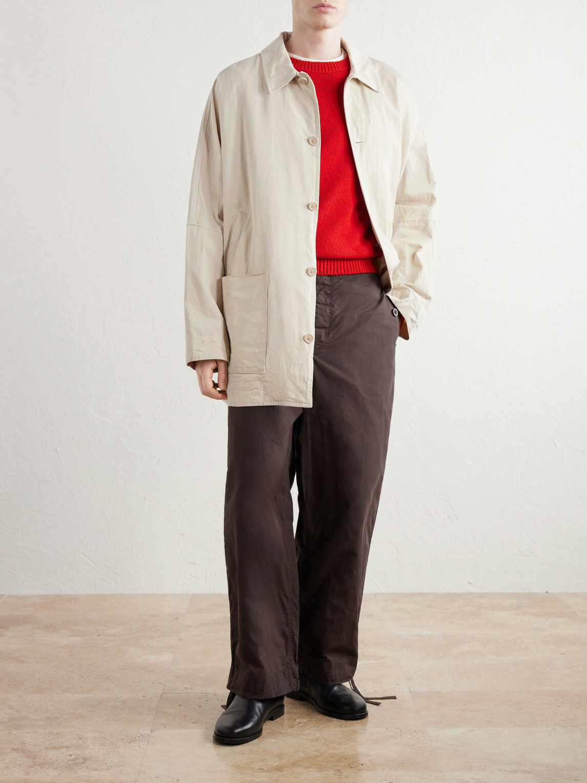 Casey Casey - Weiping Crinkled-Cotton jacket - Neutrals