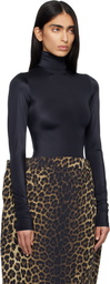 MARIE ADAM-LEENAERDT Black High Neck Body Zip Cover Top
