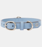 Gucci GG leather-trimmed dog collar