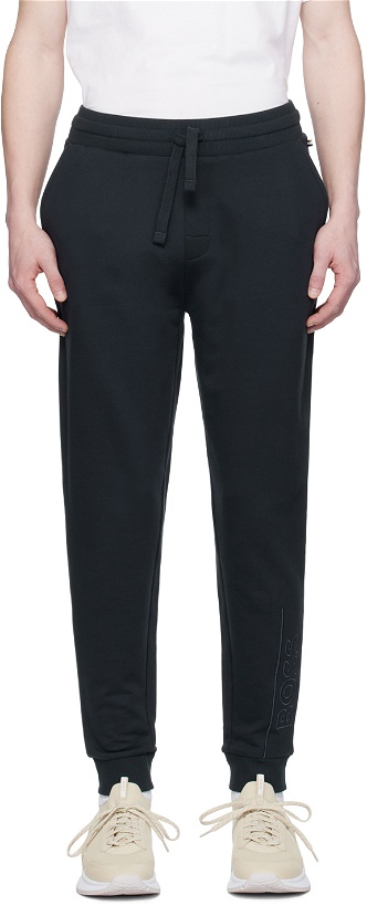 Photo: BOSS Navy Embroidered Sweatpants
