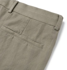 Brunello Cucinelli - Olive Herringbone Cotton and Linen-Blend Suit Trousers - Men - Neutral