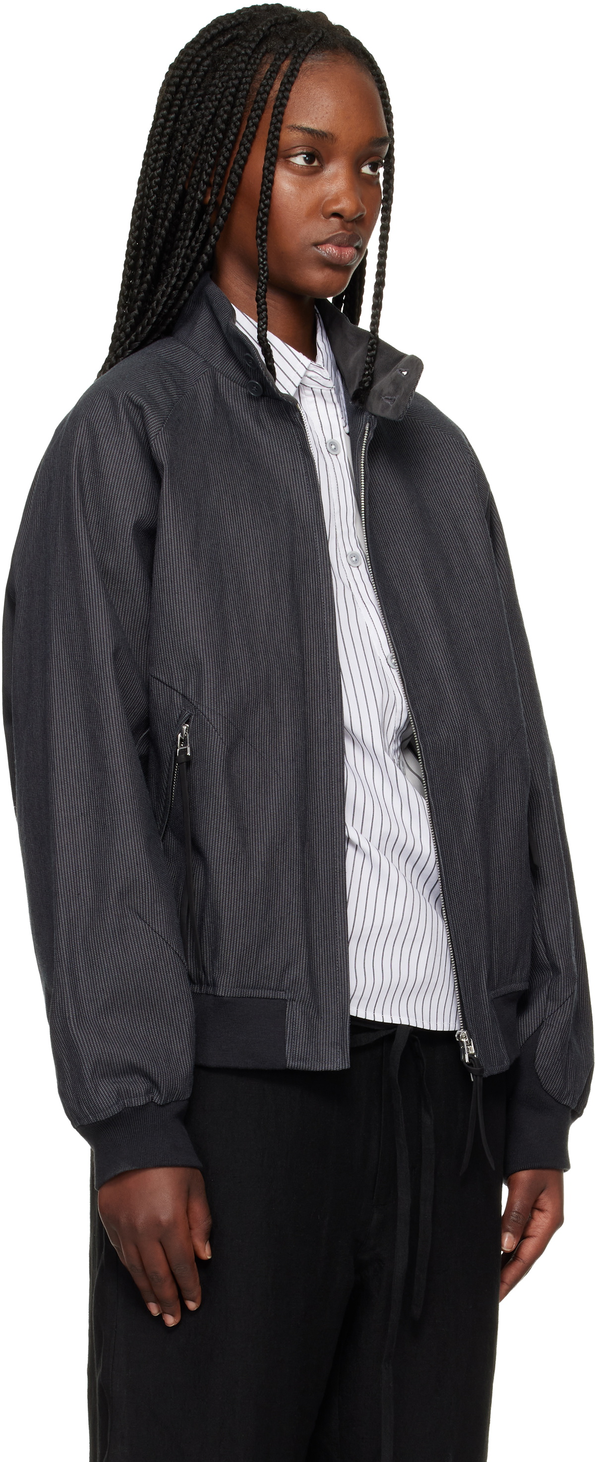 POST ARCHIVE FACTION (PAF) Gray Opening Bomber Jacket