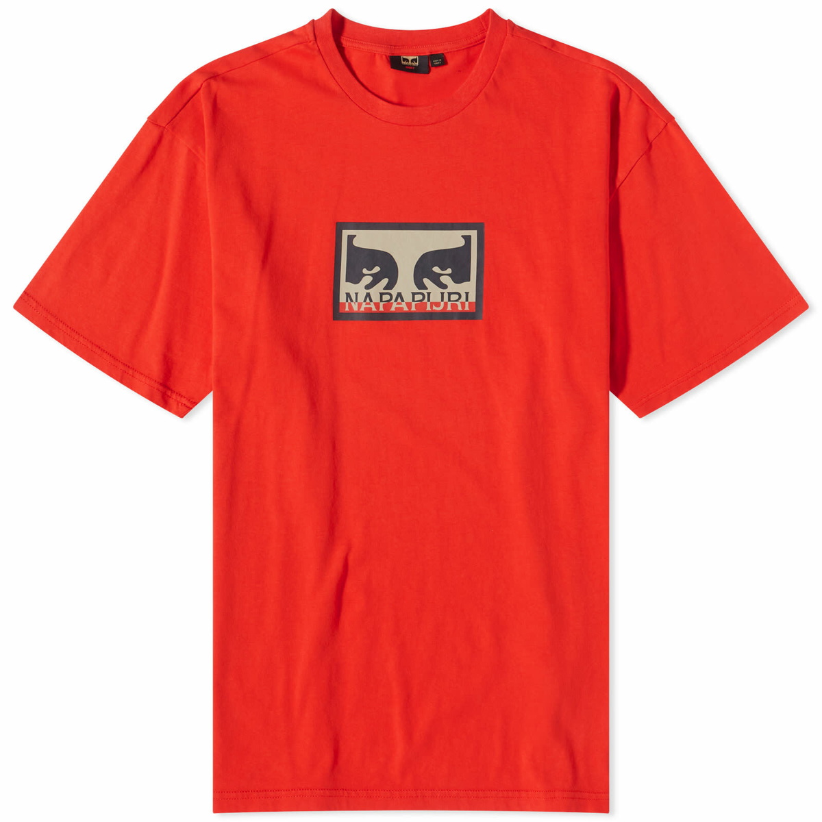 Napapijri Men's x Obey Logo T-Shirt in Poppy Napapijri