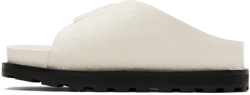 Jil Sander White Slip On Slides