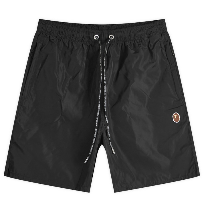 Photo: A Bathing Ape Men's Ape Head Nylon Beach Short in Black
