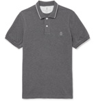 Brunello Cucinelli - Contrast-Tipped Cotton-Piqué Polo Shirt - Gray