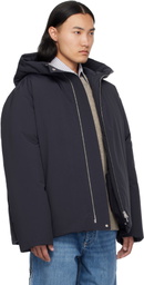 Jil Sander Navy Hooded Down Jacket