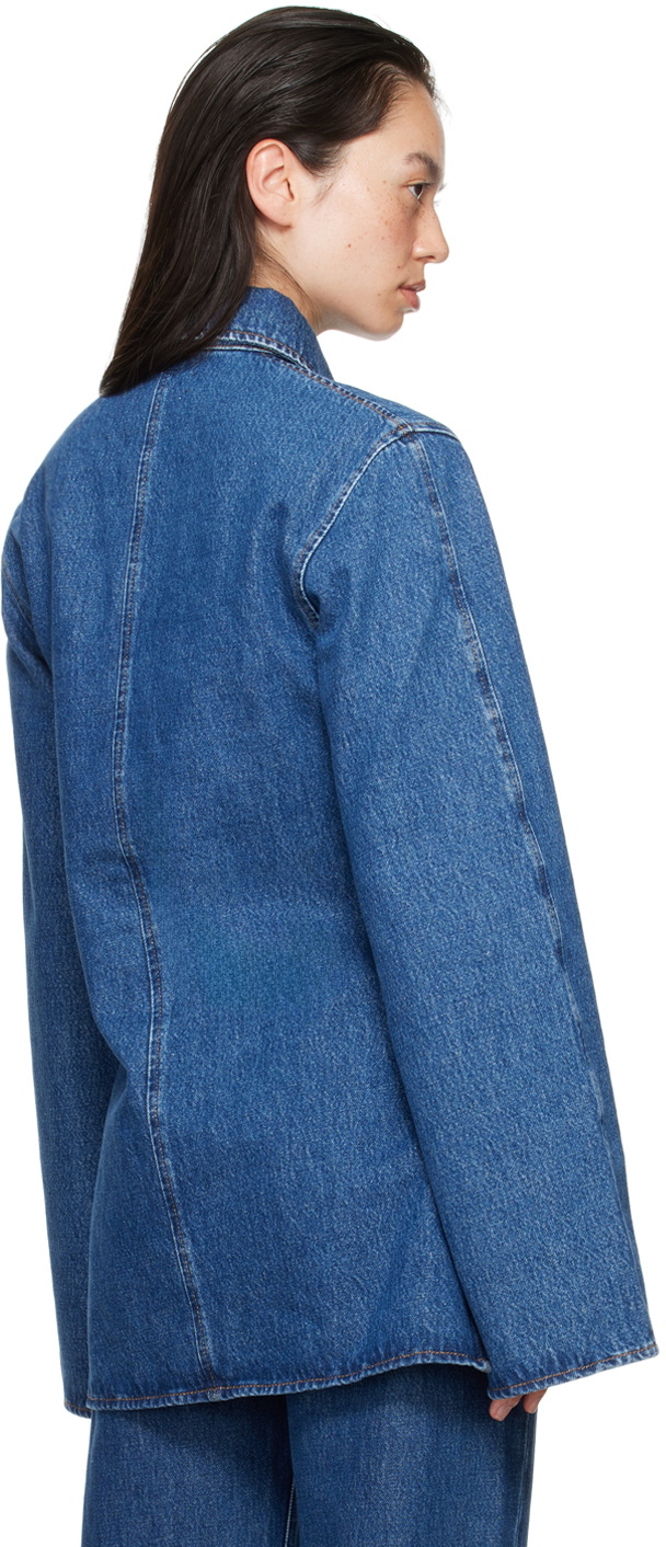 BITE Blue Curved Pull On Denim Shirt