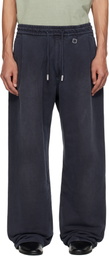 WOOYOUNGMI Navy One-Tuck Dyed Cotton Sweatpants