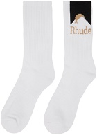 Rhude White Moonlight Sport Socks