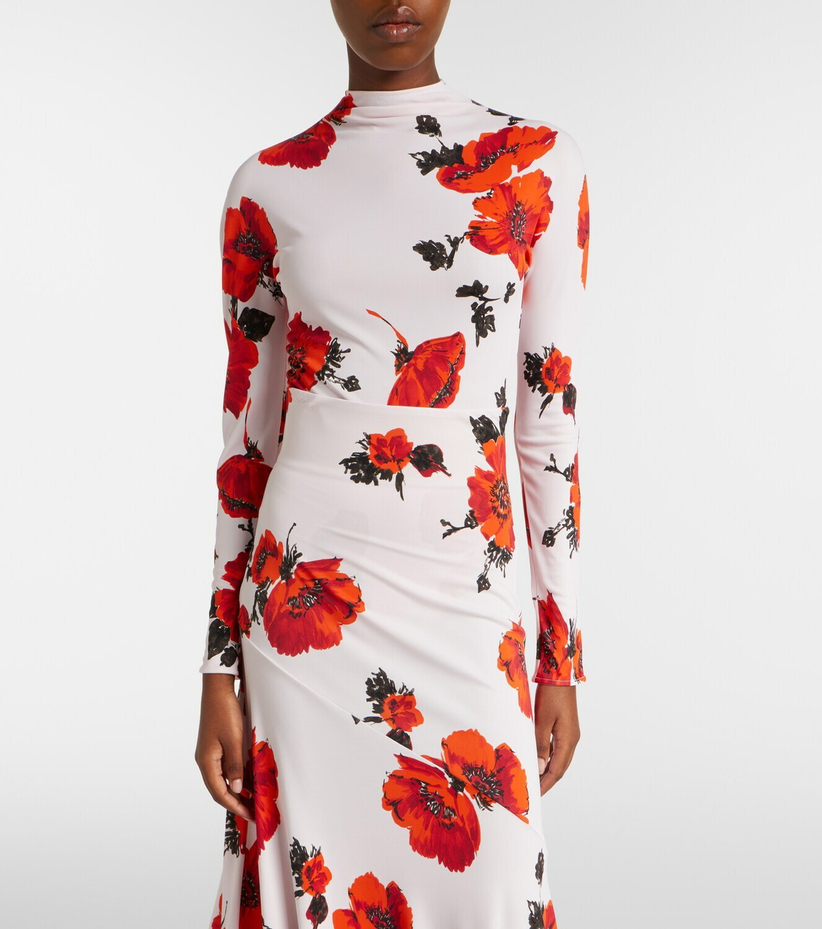 Alaïa Floral jersey bodysuit