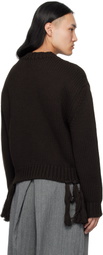 Hed Mayner Brown Crewneck Sweater