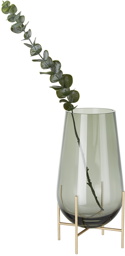 MENU Smoke Glass & Brass Small Échasse Vase