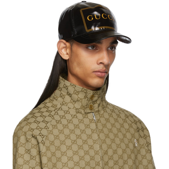 GUCCI Women Size M Brown & Black Print Baseball Cap