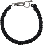 Junya Watanabe Black Braided Rubber Chain Necklace