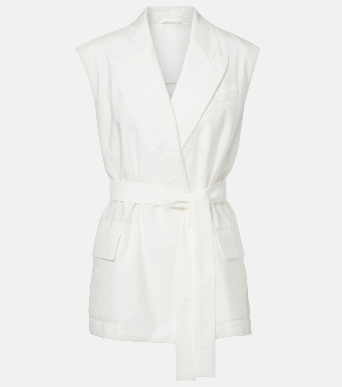 Brunello Cucinelli Belted cotton-blend vest