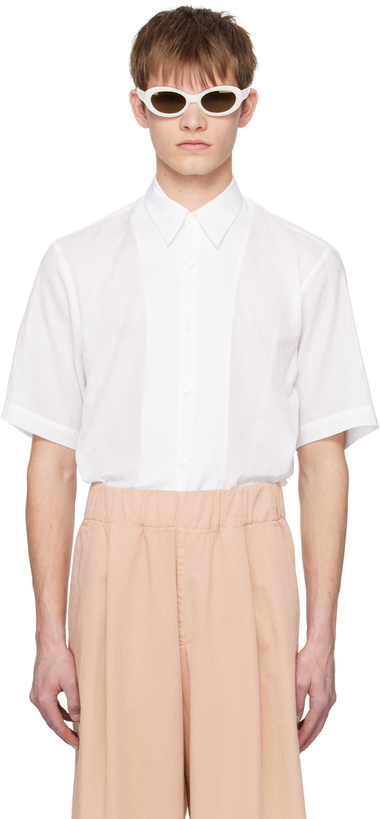 Photo: Dries Van Noten White Semi-Sheer Shirt