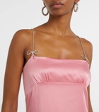 Blumarine Envers embellished satin midi dress