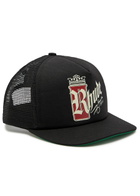 Rhude Fumar Logo Mesh and Woven cap - Black - One Size