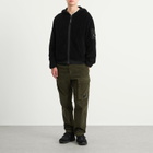 C.P. Company Men's Corduroy Lens Zip Hoodie in Black