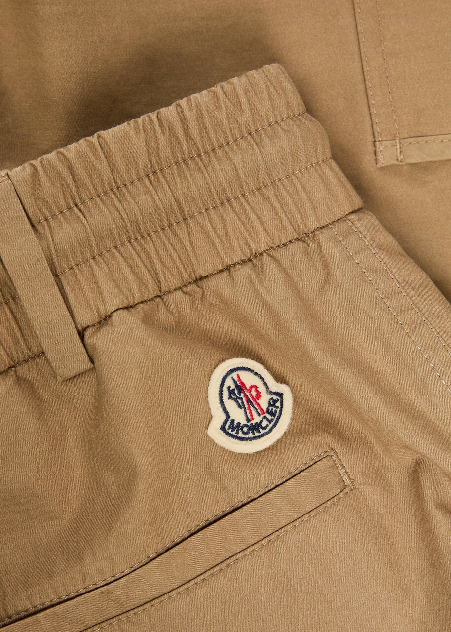 Moncler Drawstring Cotton-poplin Cargo Shorts Brown