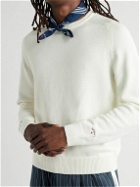 adidas Consortium - Noah Logo-Embroidered Crochet-Knit Cotton Sweatshirt - White