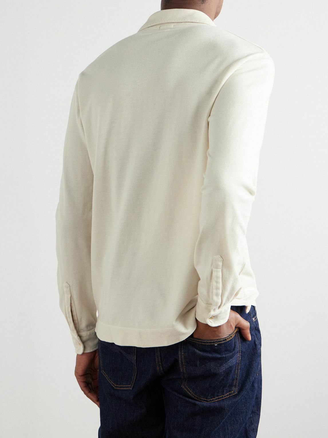 Massimo Alba - Ischia Cotton and Cashmere-Blend Piqué Polo Shirt - Neutrals