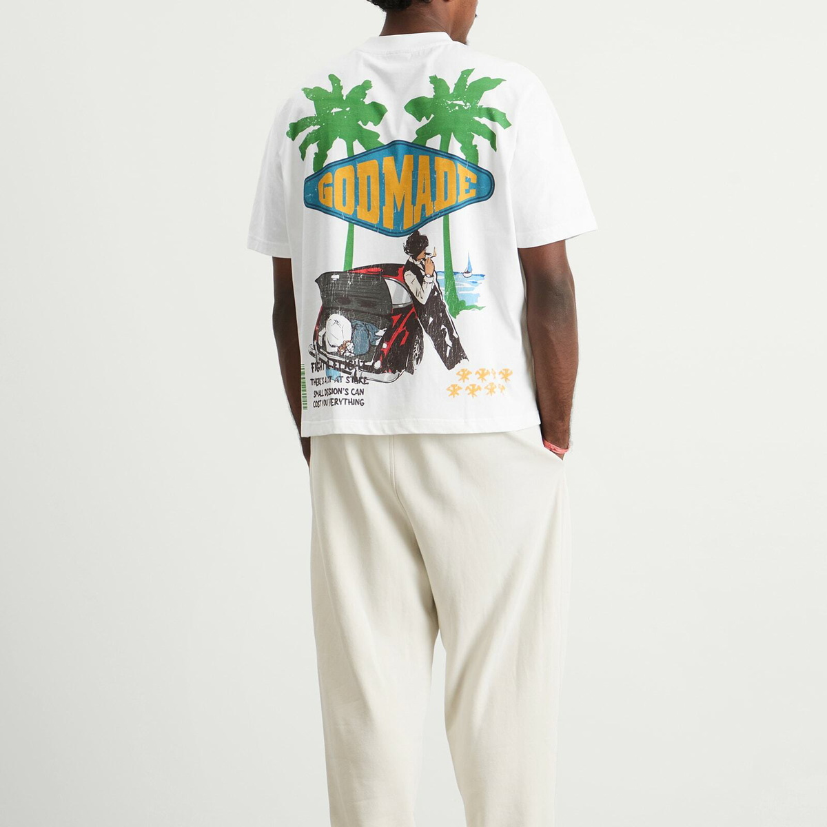 God Made Men's Ocean Side T-Shirt in Off White