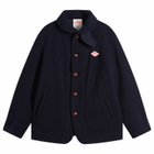 Danton Men's Round Collar Jacket in Navy
