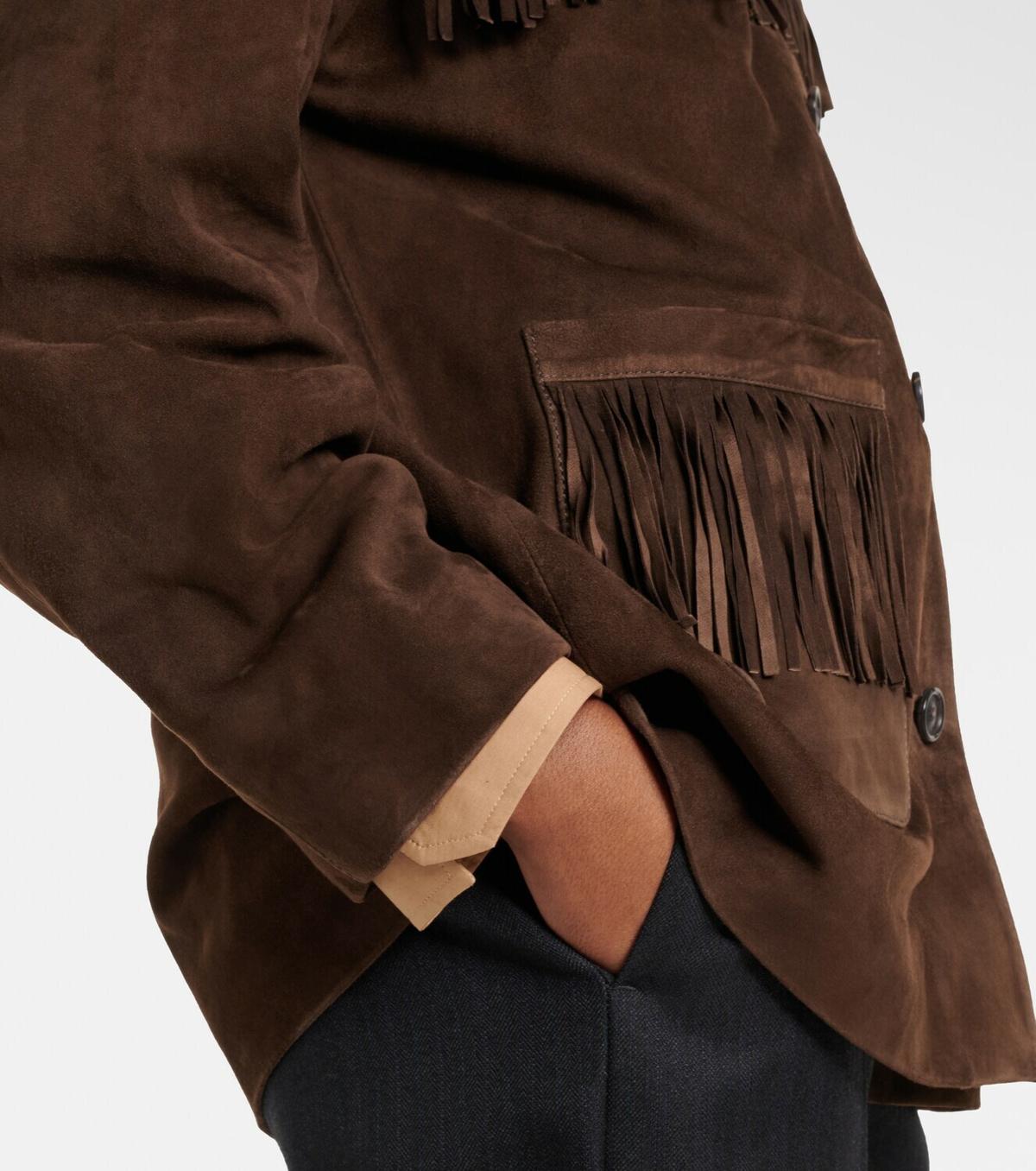 Nili Lotan Foudre fringed suede jacket
