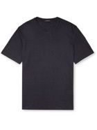 ERMENEGILDO ZEGNA - Linen T-Shirt - Blue - IT 46