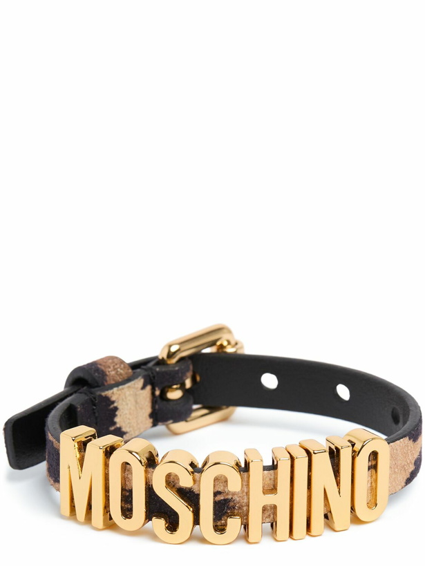 Photo: MOSCHINO Printed Suede Belt Bracelet