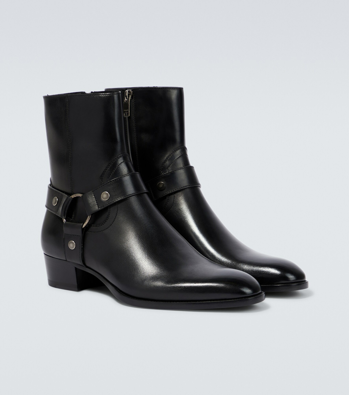 Saint Laurent - Wyatt Harness leather ankle boots Saint Laurent