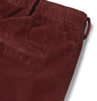 Boglioli - Sand Slim-Fit Tapered Cotton-Blend Corduroy Suit Trousers - Burgundy