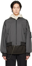 Hyein Seo Gray O-Ring Bomber Jacket