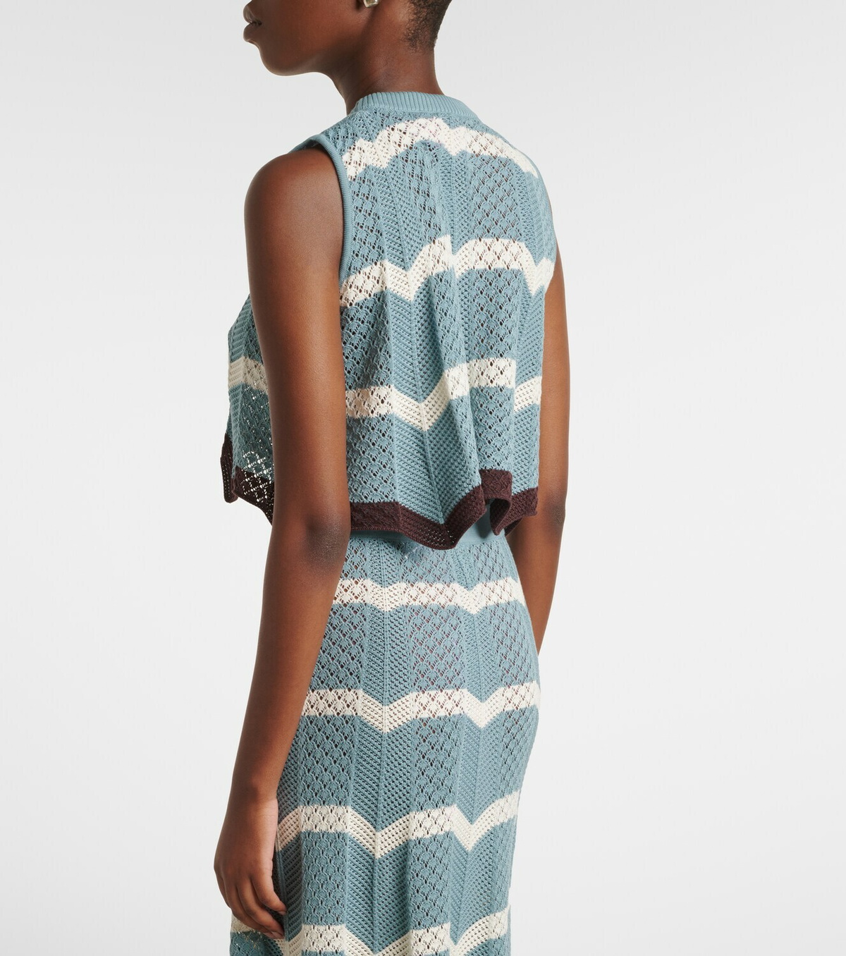 La DoubleJ Chevron crochet cotton crop top