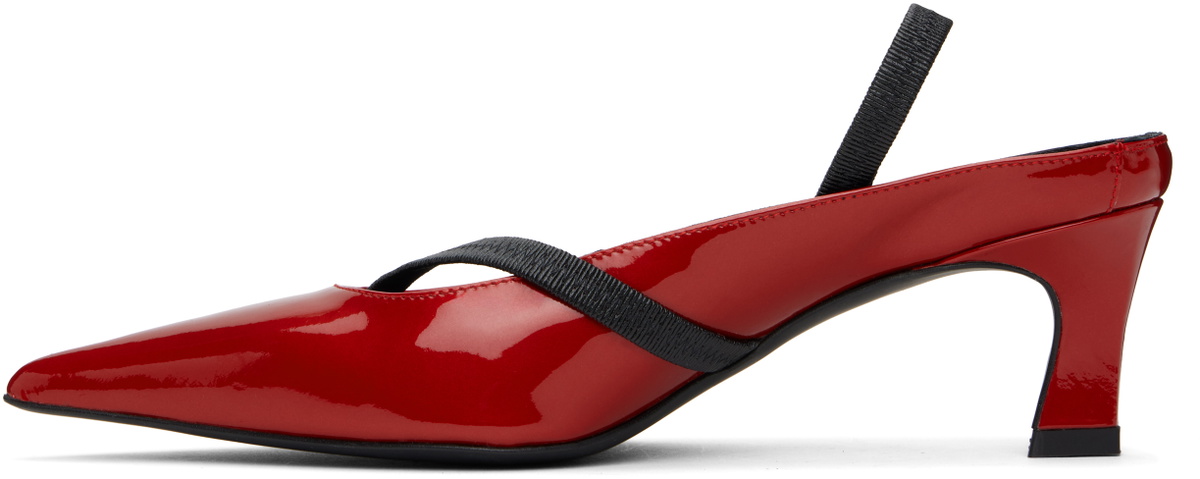 Justine Clenquet Red Sofia Slingback Heels