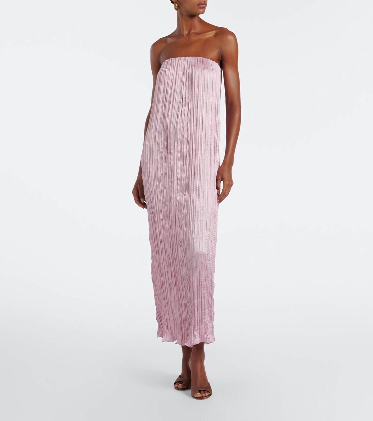 Posse Esme scarf-detail crinkled maxi dress