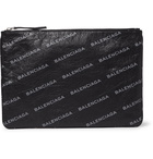 Balenciaga - Supermarket Printed Creased-Leather Pouch - Men - Gray