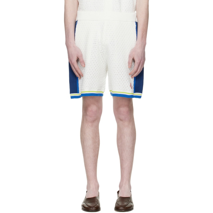 Photo: Casablanca Off-White Crochet Shorts
