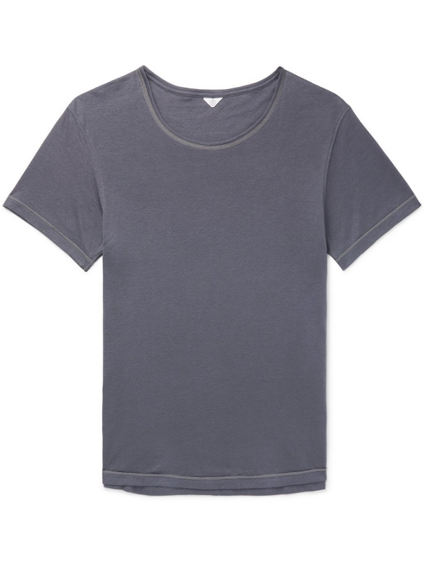 Photo: YINDIGO AM - Airknit Perforated Cotton T-Shirt - Gray - S